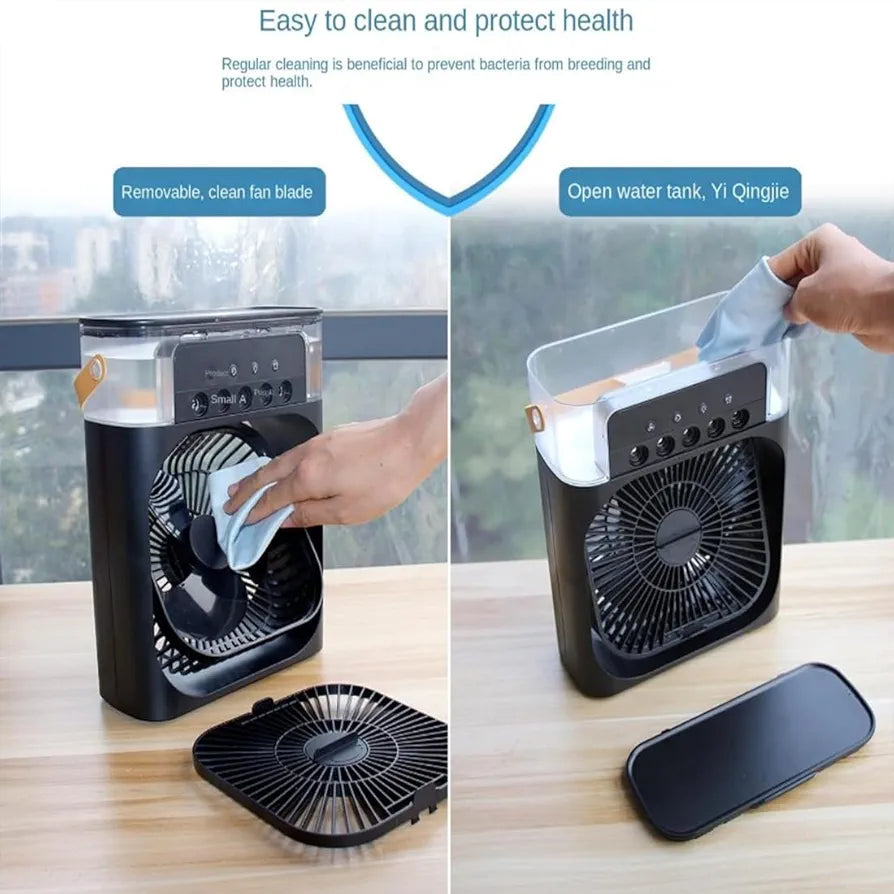 Portable Air Cooler Table Fan With Humidifier