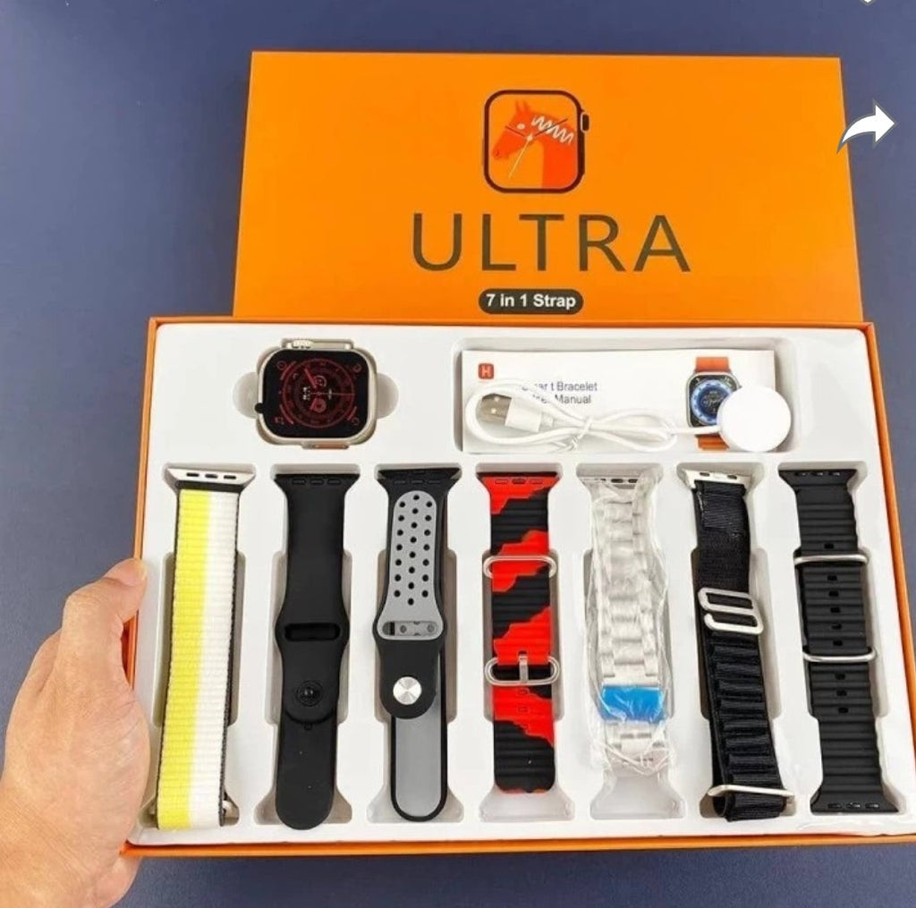 Hl Strikes 7 In 1 Combo Ultra Smart Watch T800 Silver Smart