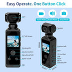 Ultra Hd Pocket Action Camera - 270° Rotatable Vlog Wifi Min
