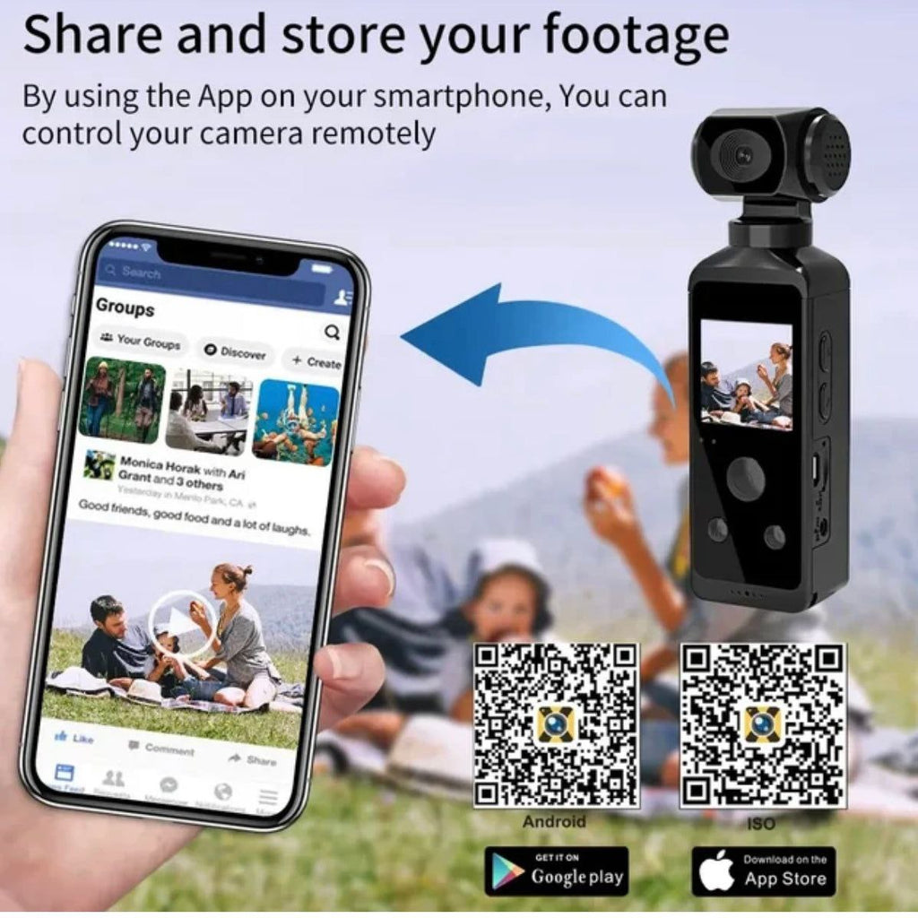 Ultra Hd Pocket Action Camera - 270° Rotatable Vlog Wifi Min