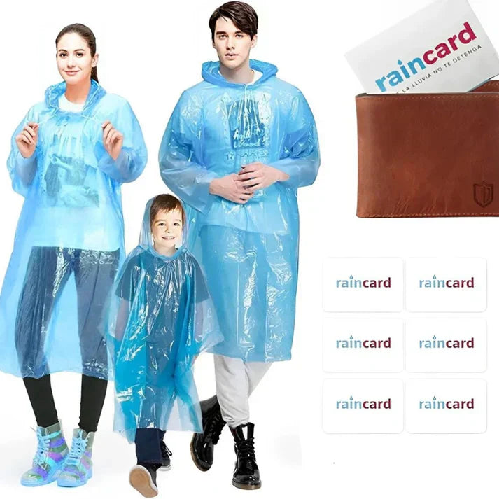 Unisex Disposable Rain Card For Emergency Use Waterproof Rai