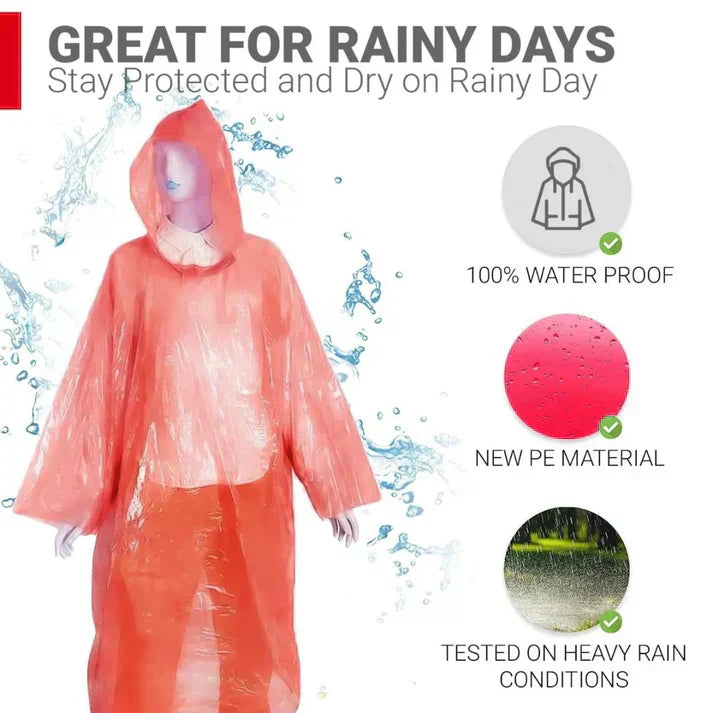 Unisex Disposable Rain Card For Emergency Use Waterproof Rai
